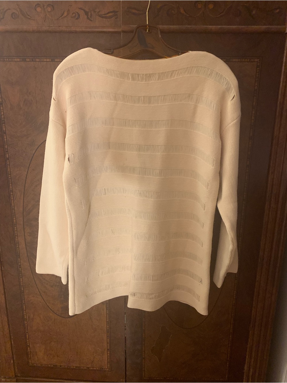 Made in Italy Cream Open-Knit Stripe Women’s Sweater, size S